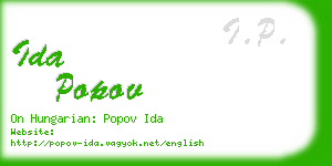 ida popov business card